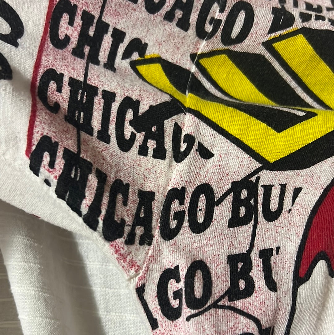 Vintage Chicago Bulls AOP Shirt Mens Large Magic Johnson All Over Print 90's