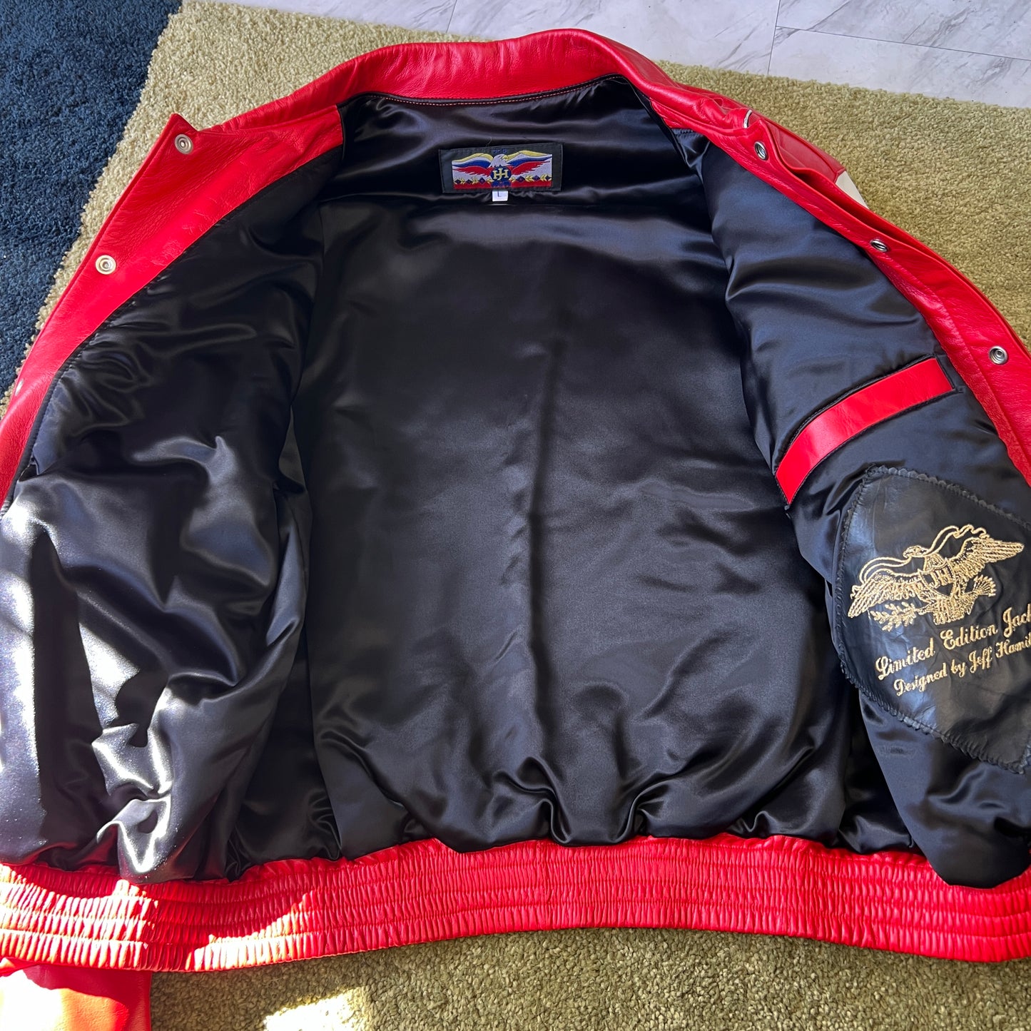 Jeff Hamilton Chicago Bulls Jacket Mens Large Three-Peat Leather 90's Vintage