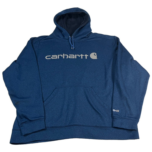 Carhartt Hoodie Mens 2XL XXL Sweat Shirt Blue 102314-478 Relaxed Force