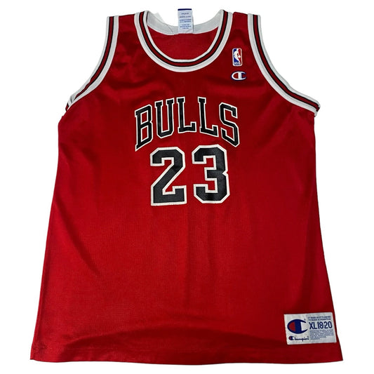 Vintage Michael Jordan Jersey Chicago Bulls Champion Kids Youth XL 18-20 Red