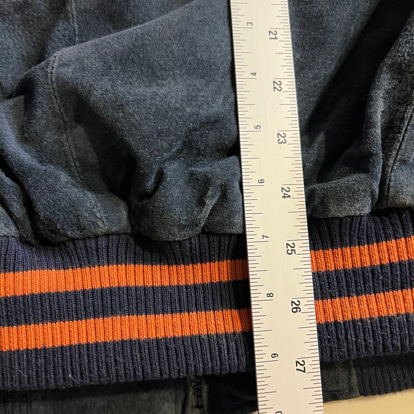 Chicago Bears Leather Jacket Mens Medium Full Zip NFL G-III Blue Orange