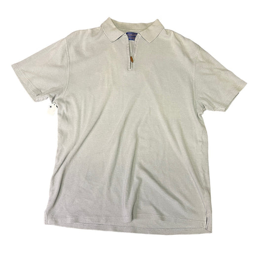 Pendleton Shirt Mens Large Polo Short Sleeve Quarter Zip Heather Gray Preppy