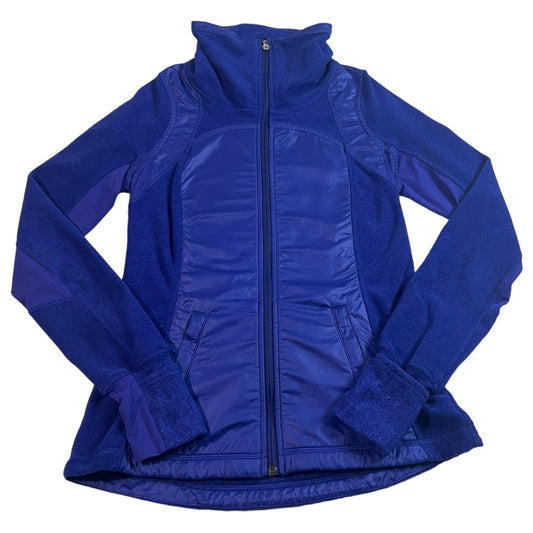 Lululemon Jacket Womans 4 Blue Fleece Zip Up Athletic Activewear Lightweight