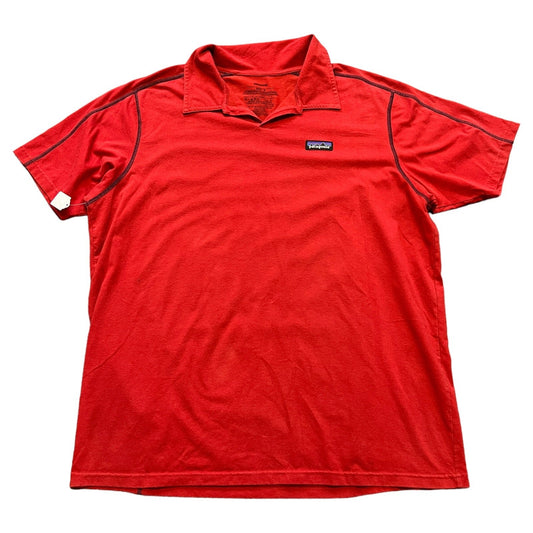 Patagonia Polo Shirt Mens XL Red Short Sleeve Preppy Collared Basic Essential