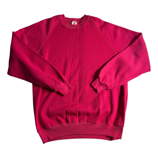 Vintage Blank Sweater Jerzees Womans XL Pink Crewneck Basic 90's Essential