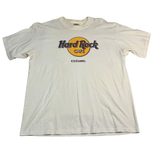Hard Rock Cafe Shirt Cozumel White Short Sleeve Mens XL Y2K Vintage