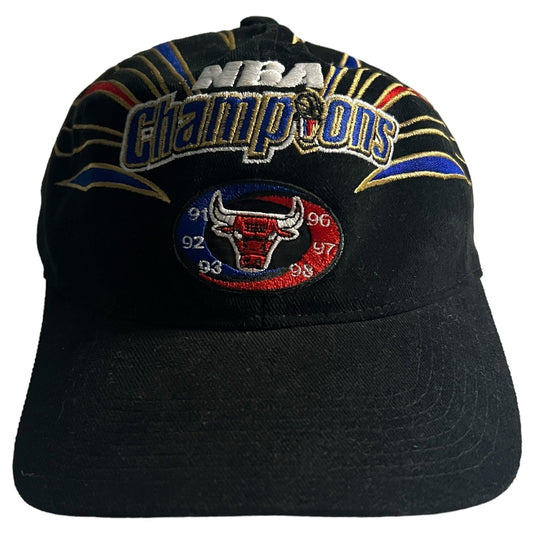 Vintage STARTER Chicago Bulls Hat 1998 Strapback NBA Champion Black