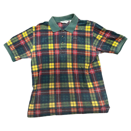 Vintage ORVIS Plaid Men's Medium Golf Polo Short-Sleeve Shirt Green/Red