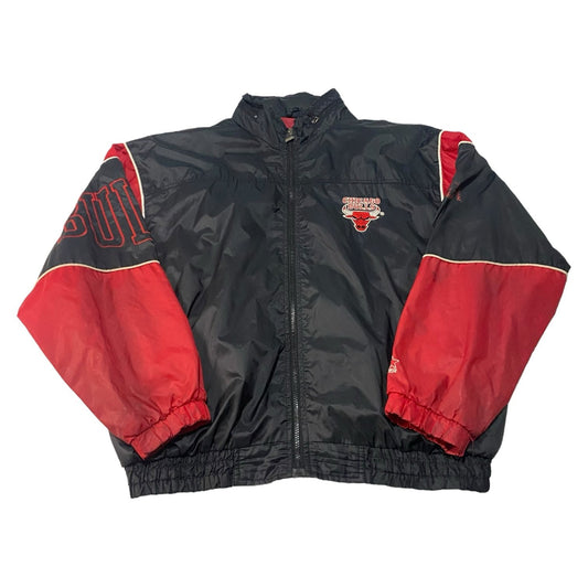 Vintage Chicago Bulls Jacket Mens XL STARTER Windbreaker Full Zip 90's Black Red