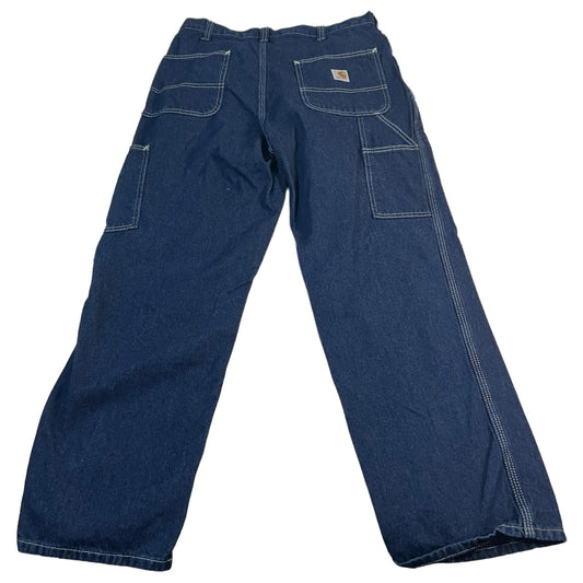 Carhartt 382-83 Mens 33x30 Blue Denim Jeans Pants Dungaree Fit Workwear