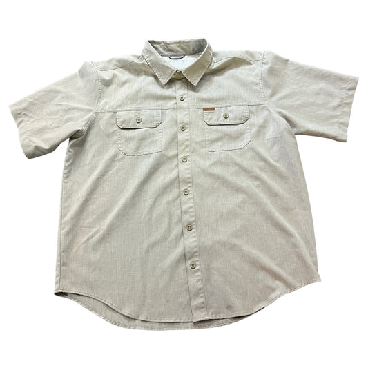 Orvis Shirt Mens XS Button Up Short Sleeve Outdoors Hiking Cream Beige White