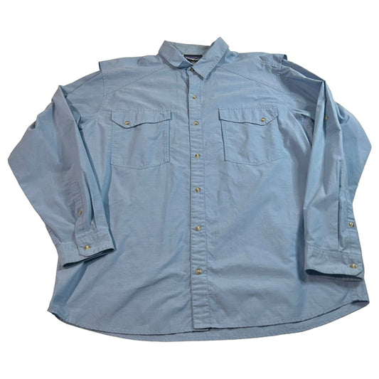 Patagonia Fly Fishing Button Up Shirt Mens Large Long Sleeve Blue Outdoors