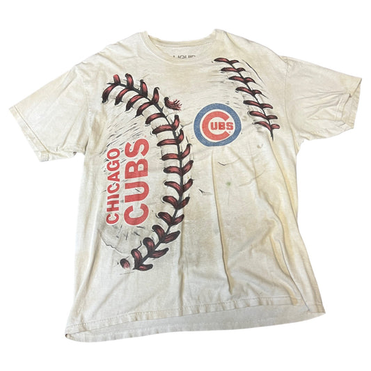 Liquid Blue Chicago Cubs Shirt Mens XL Baseball Short Sleeve MLB White 2014