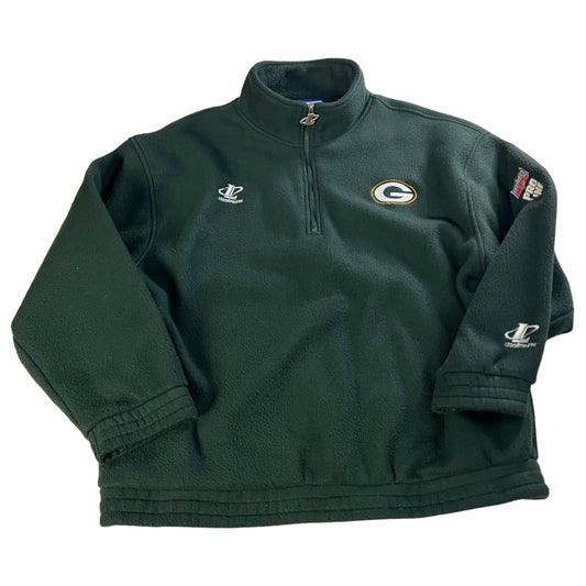 Vintage Green Bay Packers Sweater Logo Athletic Mens XL Zip Fleece NFL Football