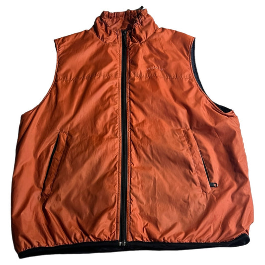 ORVIS Vest Primaloft Jacket Mens Large Orange Outdoors Full Zip Insulated Coat