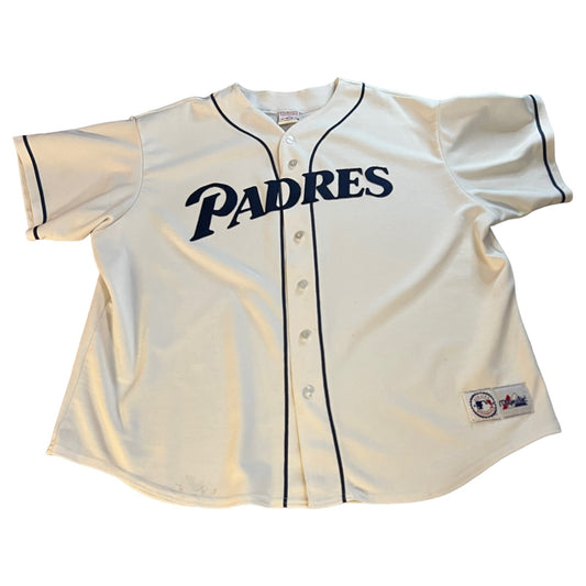 Vintage San Andres Padres Jersey Mens 2XL XXL Majestic White Sewn Stitched