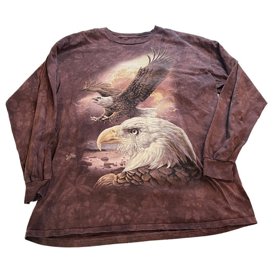 The Mountain Bald Eagle Shirt Mens 2XL XXL Long Sleeve Brown Animal Dyed 2011