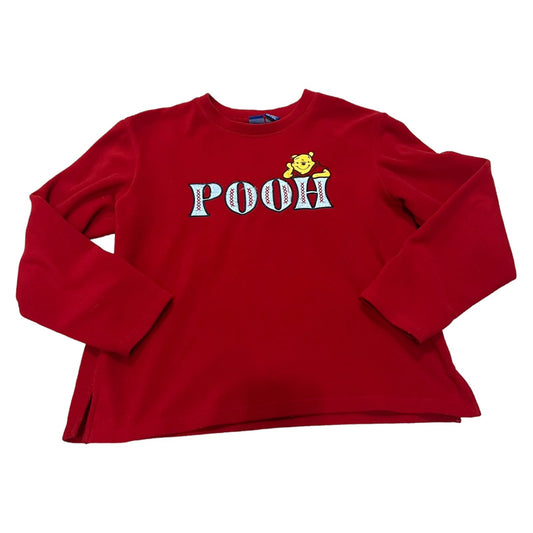 Vintage 90's Disney Winnie the Pooh Embroidered Sweater Women's Large Red