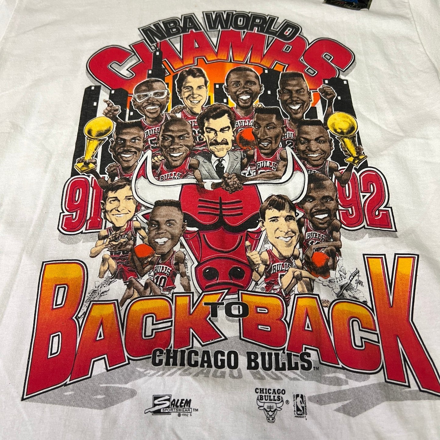 NWT Vintage Chicago Bulls Shirt Mens Large Big Head Tennessee River 1992 Salem