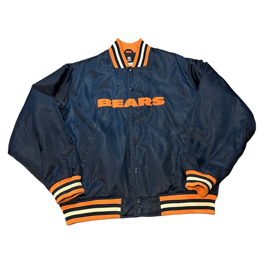 Chicago Bears Varsity Jacket Mens XL Bomber Blue Orange NFL Team Apparel