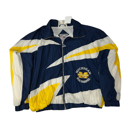 Vintage Michigan Wolverines Windbreaker Jacket Mens Medium Genuine Stuff NCAA