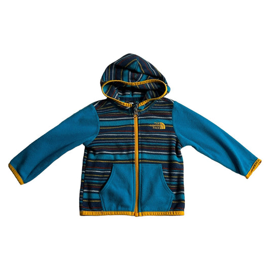 The North Face Fleece Jacket Toddler Infant 6/8 Months Zip Up Hoodie Blue Coat