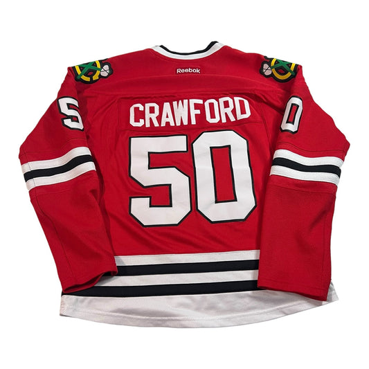 Corey Crawford Chicago Blackhawks Jersey Womans Medium Red Reebook NHL Stitch