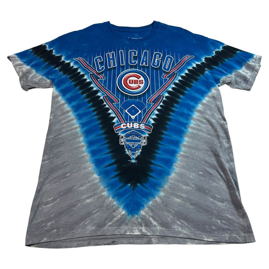 Chicago Cubs Shirt Mens Large Liquid Blue Tie-Dye Short Sleeve MLB