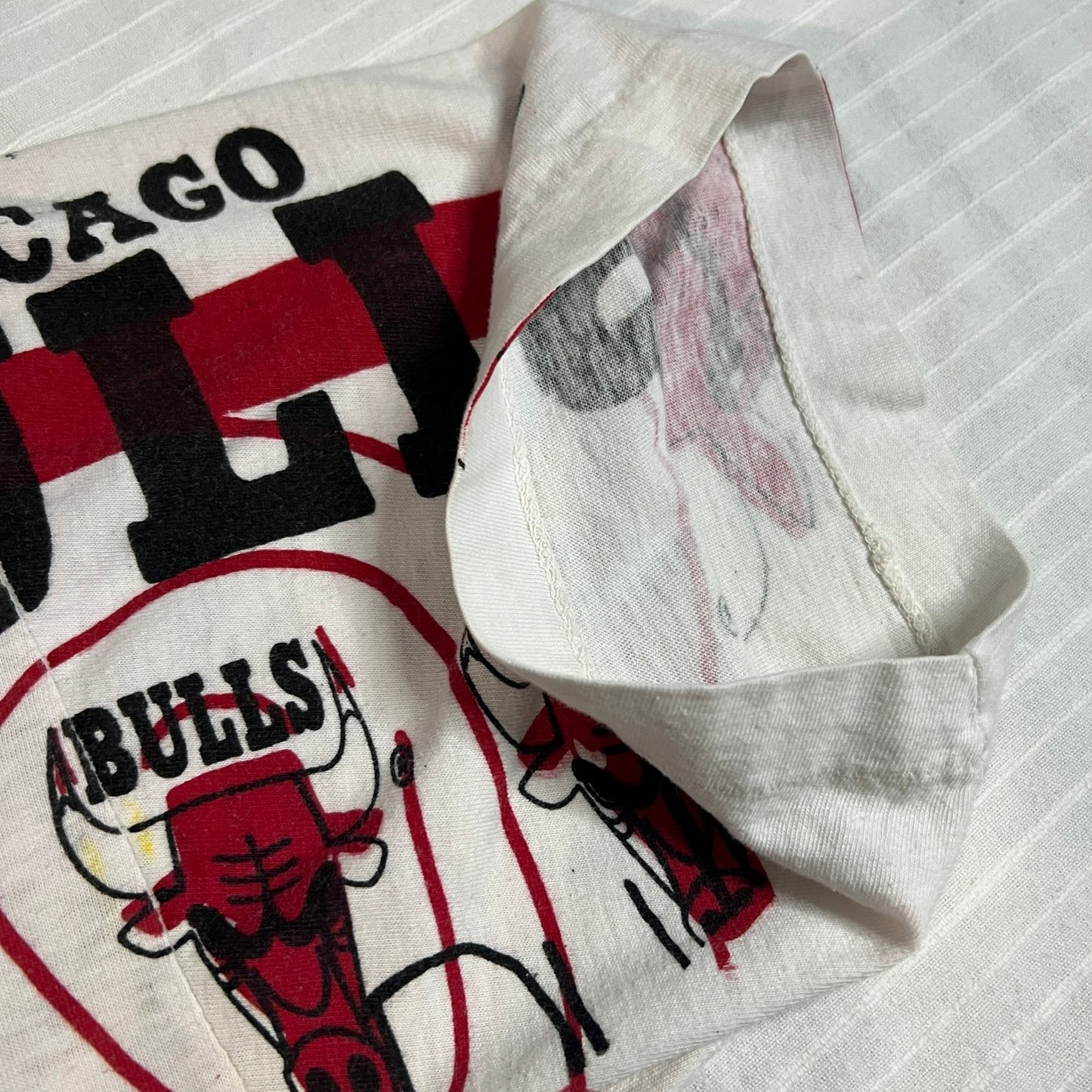 Vintage Chicago Bulls AOP Shirt Mens Large Magic Johnson All Over Print 90's