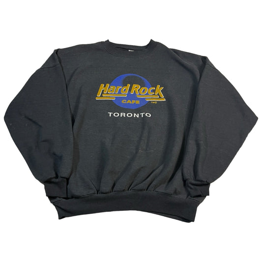 Vintage Hard Rock Cafe Sweater Mens 2XL XXL Gray Toronto Canada Crewneck