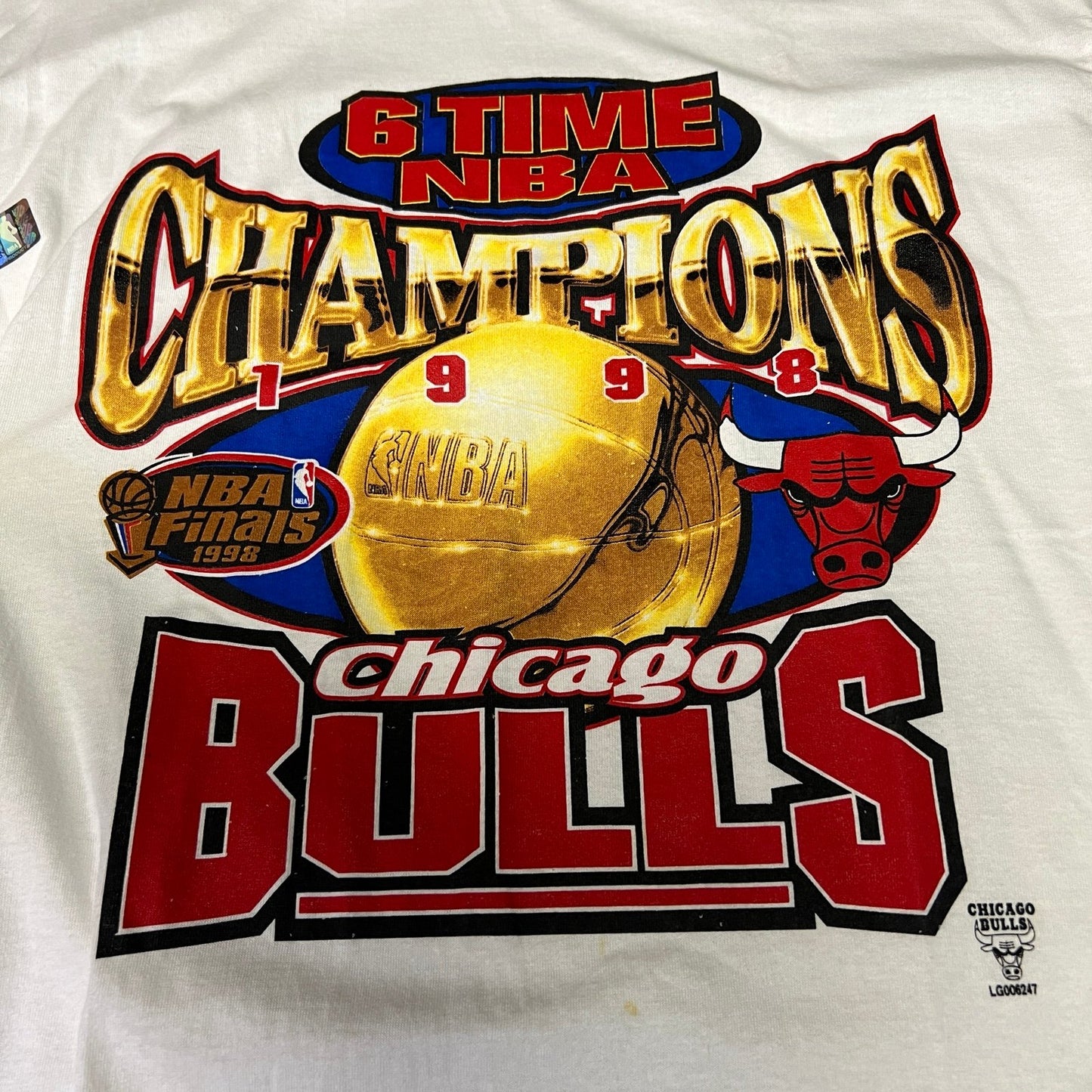 NWT Vintage Chicago Bulls Shirt Mens XL NBA Finals 6 Time NBA Champions White