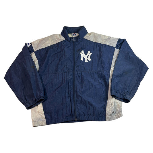 Vintage New York Yankees Jacket Mens XL Apex One Windbreaker Zip Up Light Weight