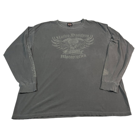 Vintage Harley-Davidson Shirt Mens XL Long Sleeve Gray Carmel Motorcycle Biker