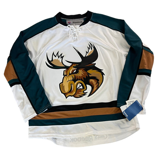 NWT Manitoba Moose AHL Jersey Mens Small CCM Reebok Stitched Blank White