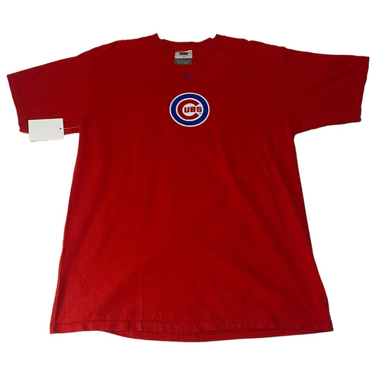 Vintage Chicago Cubs Shirt Nike Mens Medium Center Swoosh Red Short Sleeve
