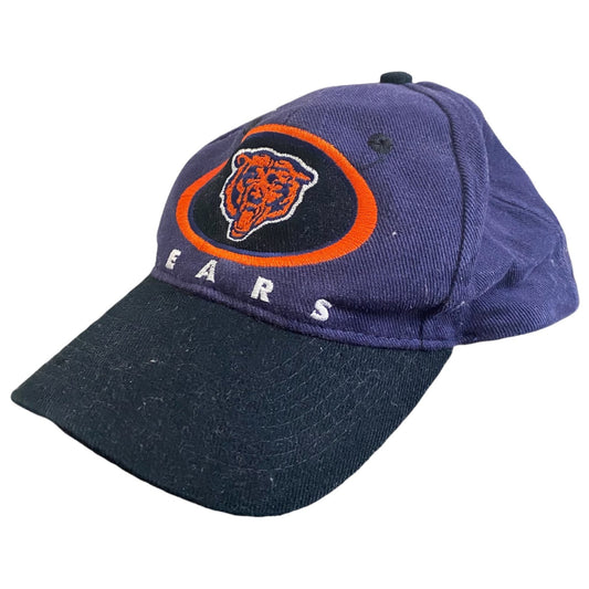 Vintage Chicago Bears Drew Pearson NFL Snapback Hat Blue / Orange