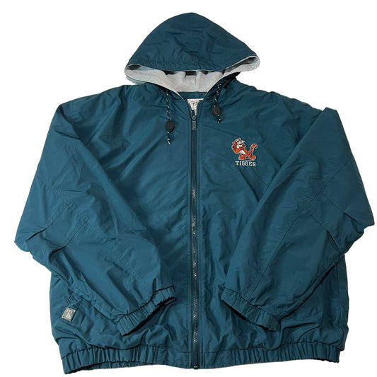 Vintage Tigger Jacket Womans XL Zip Up Coat Blue Orange 90's The Disney Store