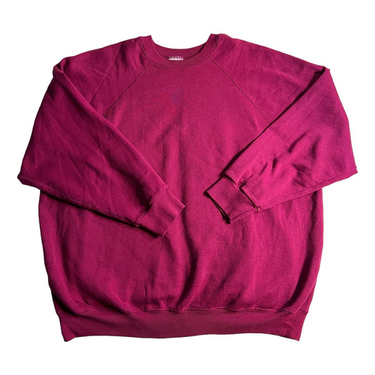 Vintage Blank Sweater Tultex Womans 3X XXXL Pink Crewneck Basic 90's Essential
