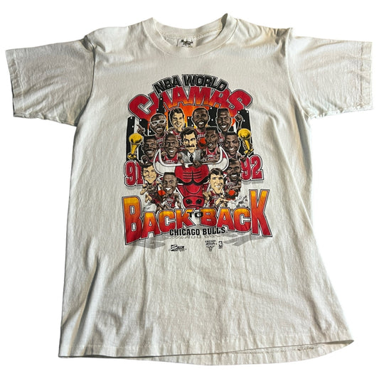 Vintage Chicago Bulls Shirt Mens Large Caricature 1992 Salem Sports Short Sleeve