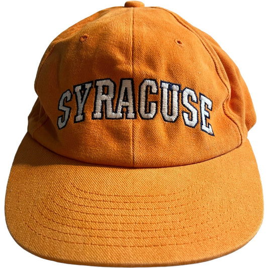Vintage Syracuse Snapback Hat Corduroy Snapback Adult One Size Adjustable Orange